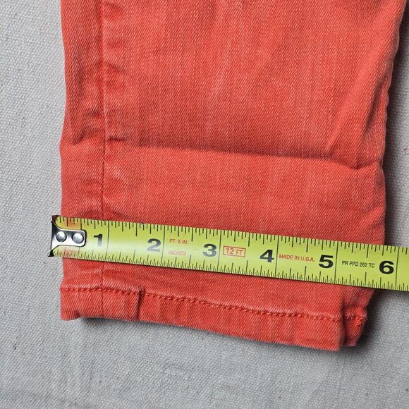 Bebe Jeans Womens 23 Orange Heartbreaker Skinny‎ Distressed Mid Rise Pockets - Picture 5 of 16